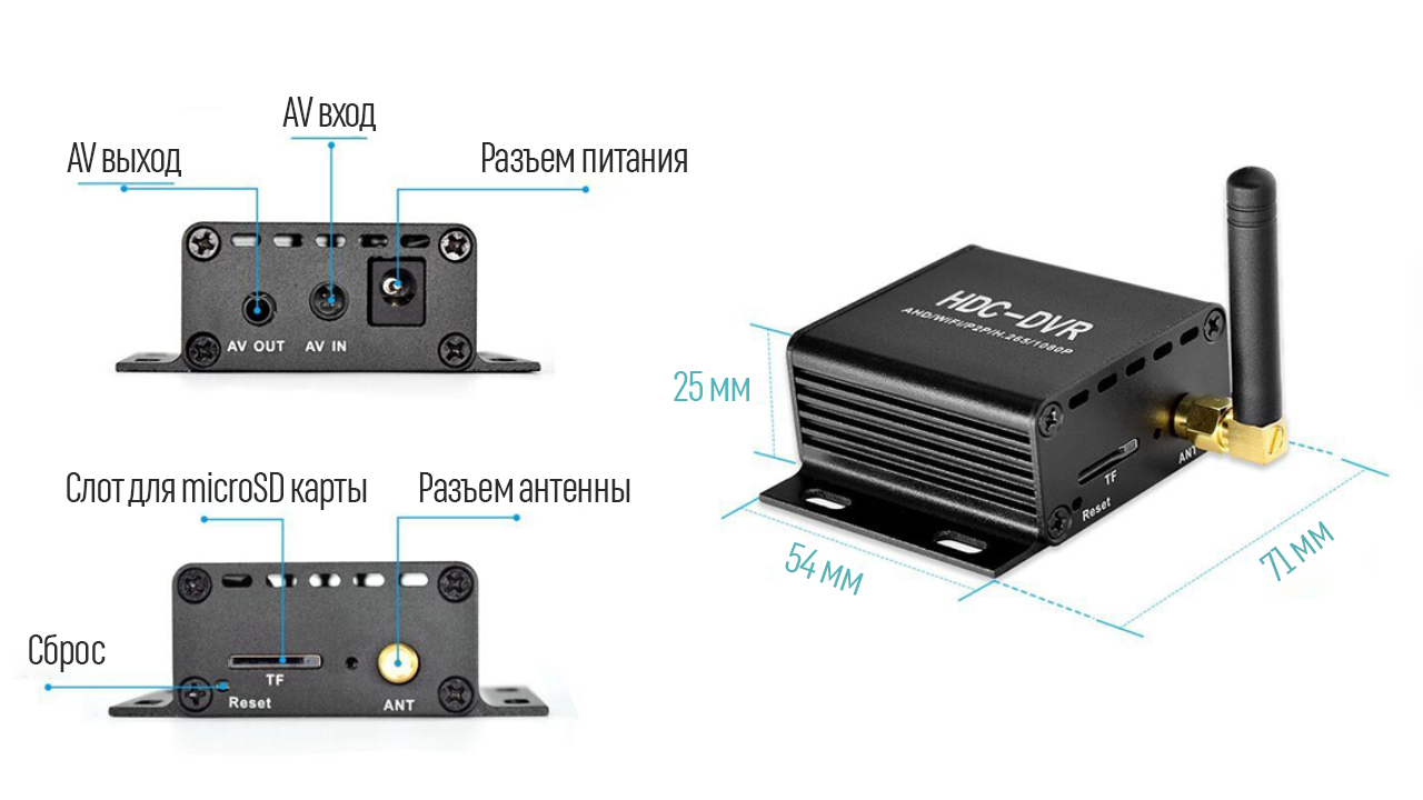 WiFi мини цифровой видеорегистратор с записью на microSD