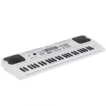 Белый музыкальный клавишный синтезатор с динамиками