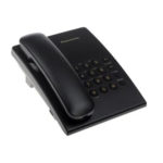 Проводной телефон черного цвета для дома и офиса (настольный/настенный)