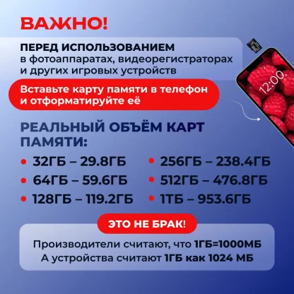 Карта памяти microSD 1 Тб с адаптером