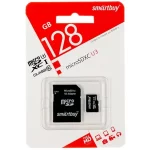 Карта памяти microSD объемом 128 Гб с SD адаптером