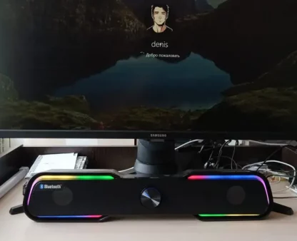 USB стереоколонка для компьютера с RGB подсветкой и блютуз