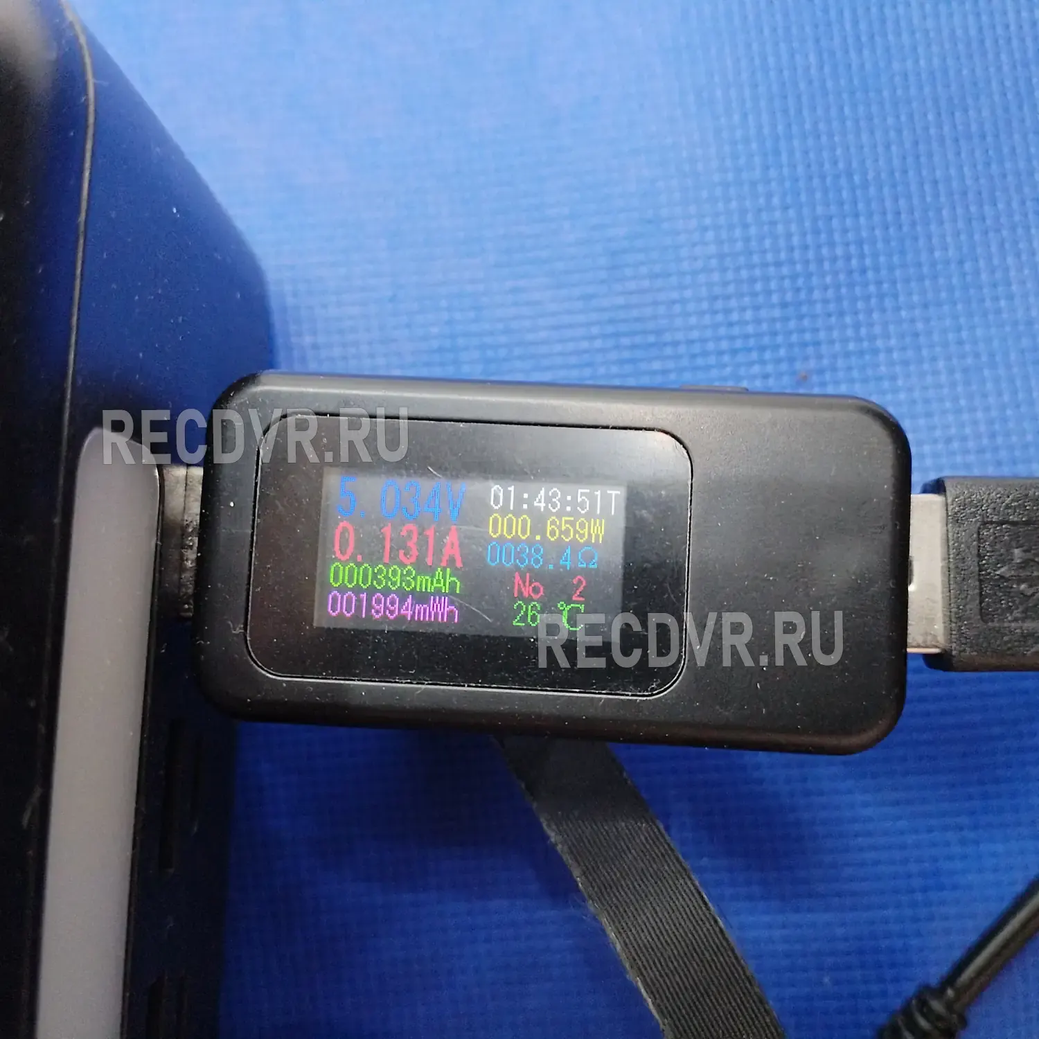 Показатели USB тестера