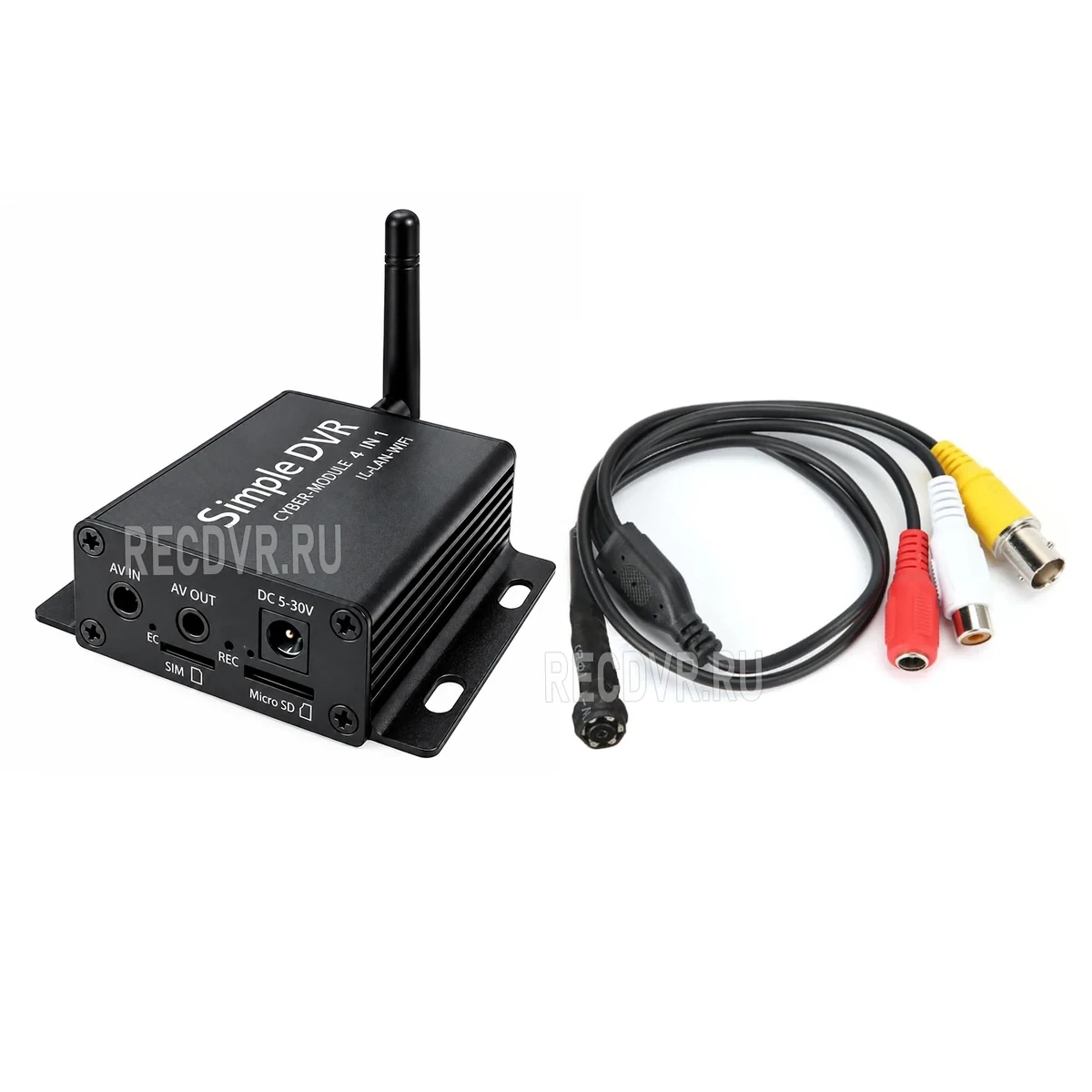 Комплект 4G видеонаблюдения со скрытой Full HD микрокамерой и мини-регистратором
